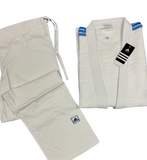 Judo suit Adidas Club J350 white with blue shoulder stripes