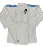 Judo suit Adidas Club J350 white with blue shoulder stripes